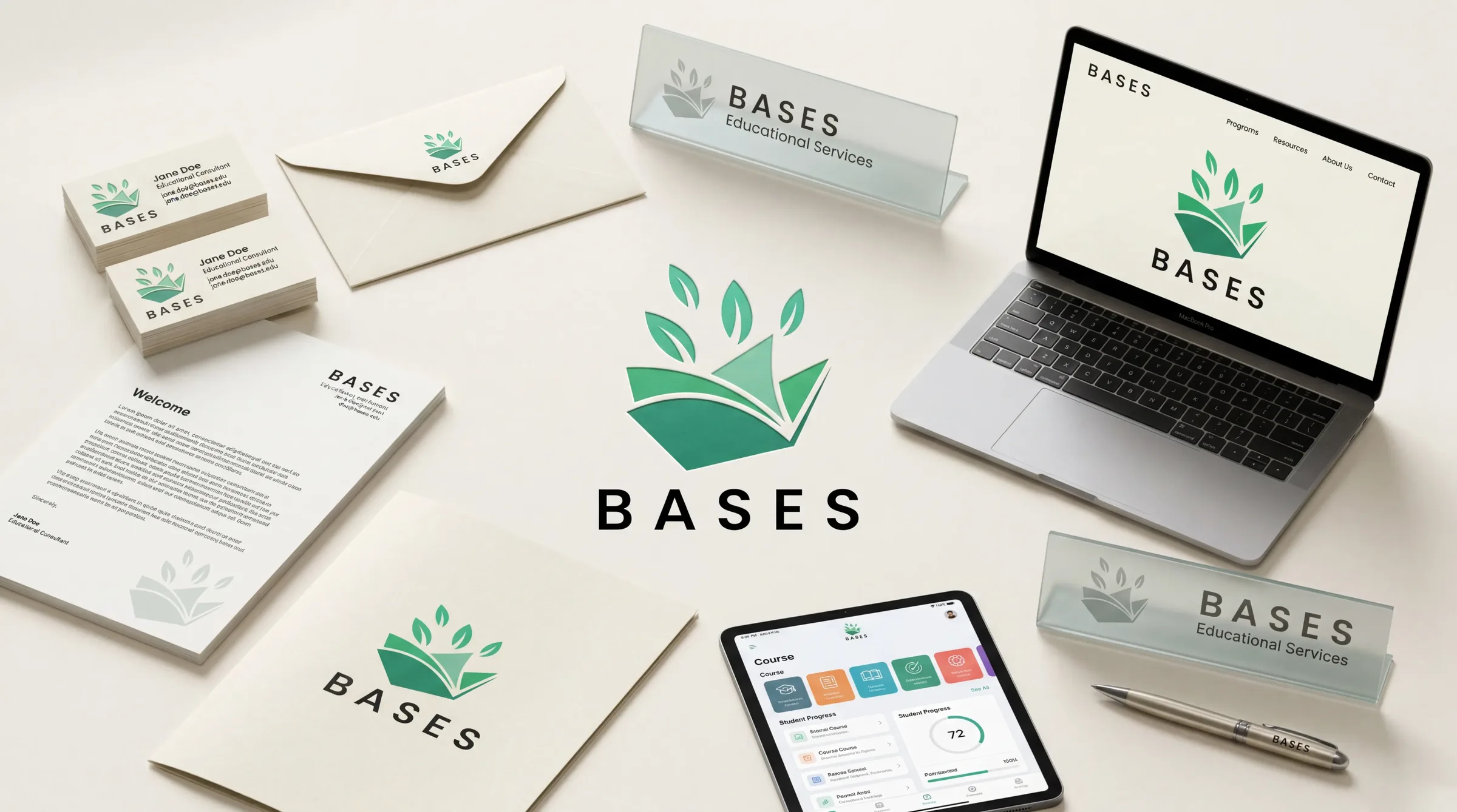 BASES会計事務所様の会計事務所ロゴデザイン｜ブランド施工イメージ