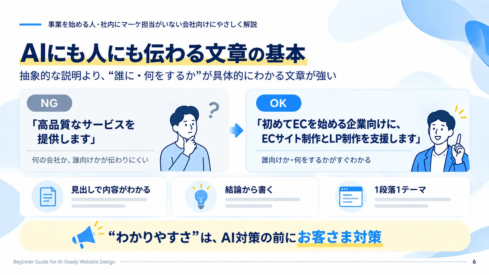 AIにも人にも伝わるWeb文章のNG例と改善例
