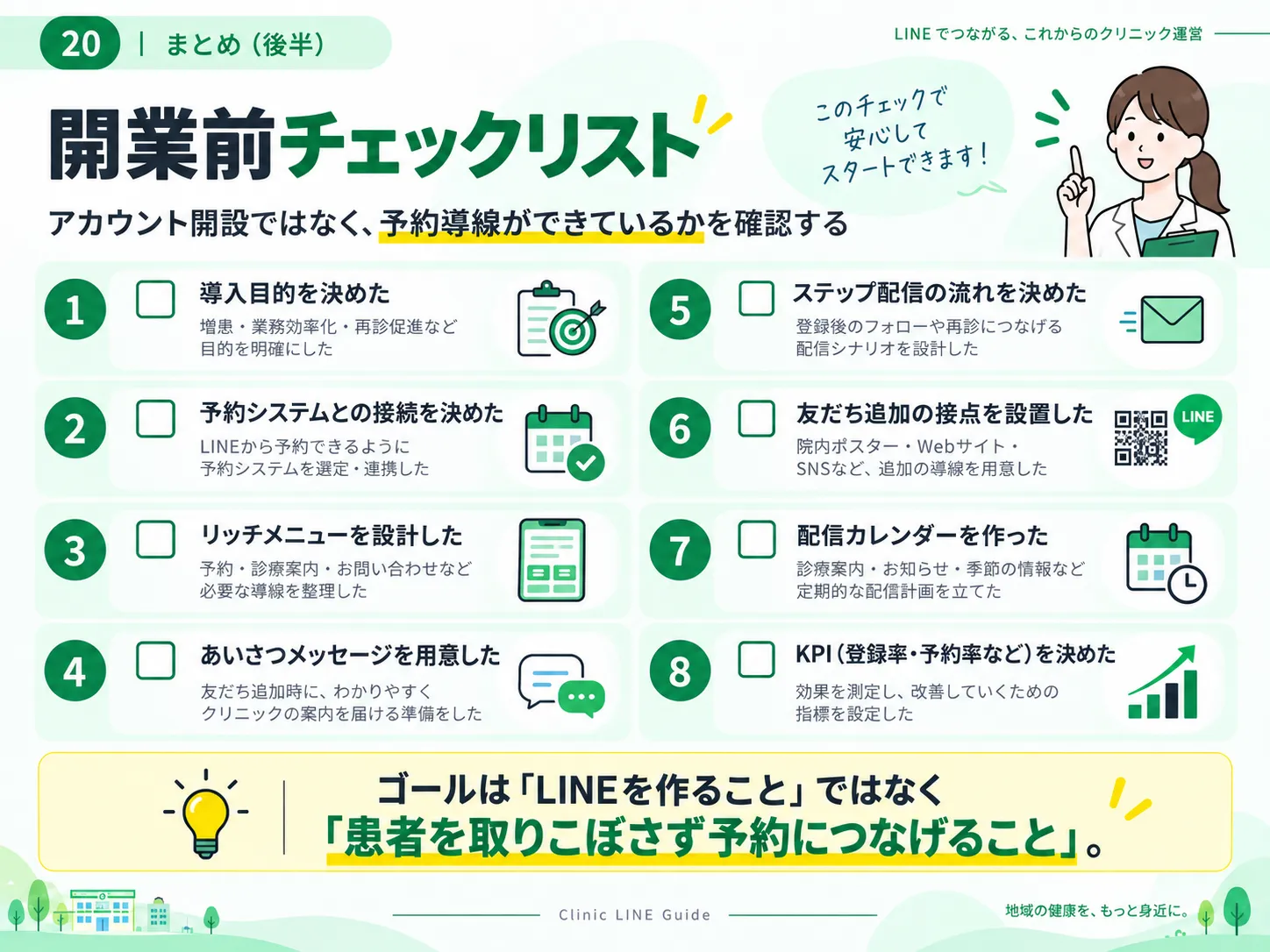 クリニック開業前に確認したいLINE公式アカウント予約導線チェックリスト