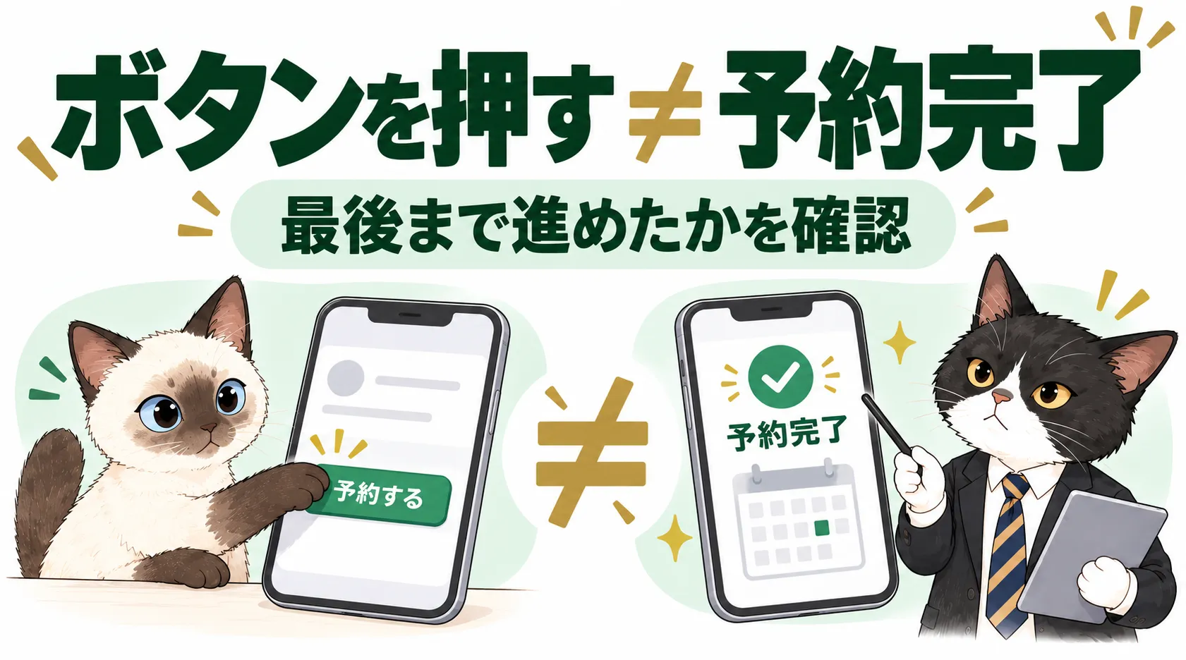 ボタンを押すことと予約完了は別