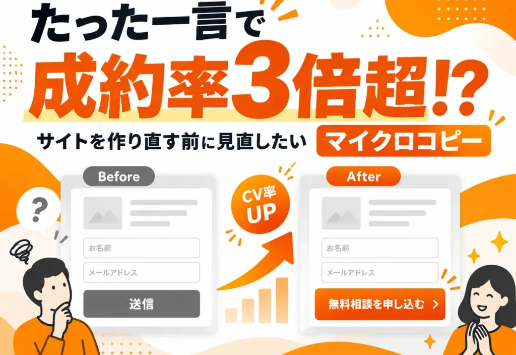 【たった一言で成約率が3倍超!?】Webサイトの成果を変えるマイクロコピー入門
