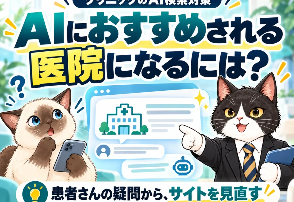 【クリニック特化のAI検索対策】患者さんがAIに相談する時代、自院をおすすめしてもらうには？