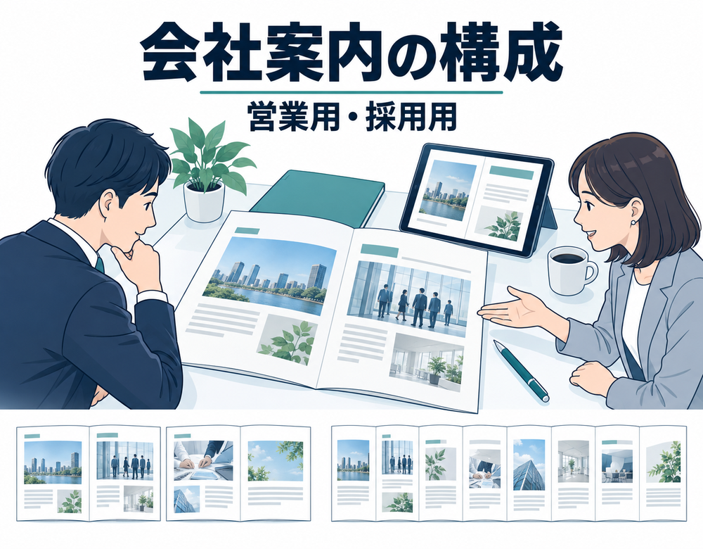 会社案内パンフレットの構成｜営業用・採用用の載せる内容と制作の進め方
