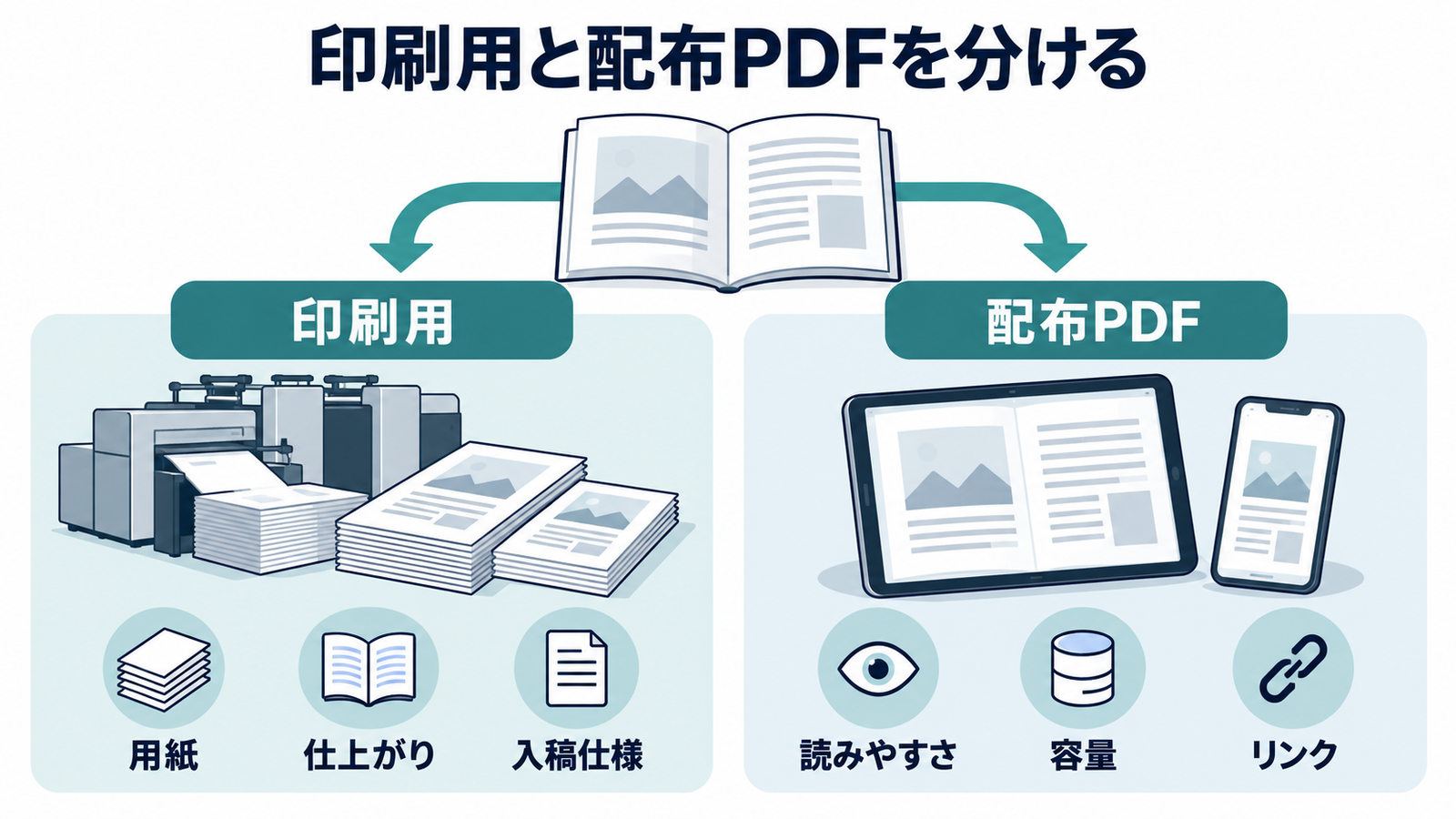 印刷用データと閲覧用PDFを目的に合わせて分ける確認項目