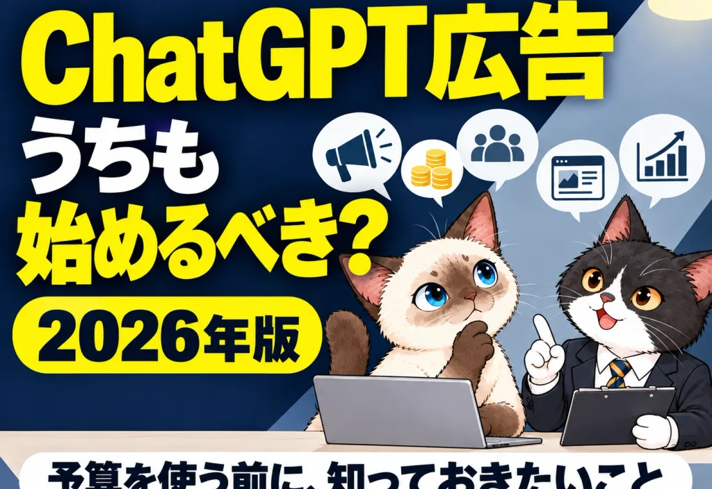 【2026年版】ChatGPTにも広告が出せる？仕組み・費用と、自社が始める前に確認したいこと